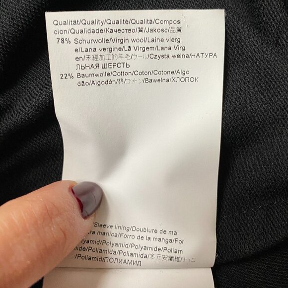 BOSS Orange Open Cascade Jacket sz 6 Black Wool - Picture 8 of 8